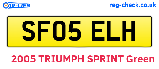 SF05ELH are the vehicle registration plates.