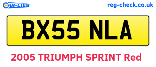 BX55NLA are the vehicle registration plates.