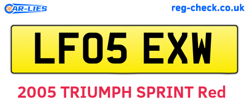 LF05EXW are the vehicle registration plates.