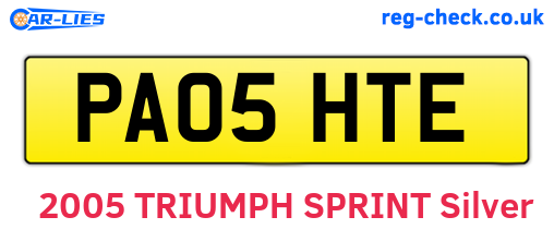 PA05HTE are the vehicle registration plates.