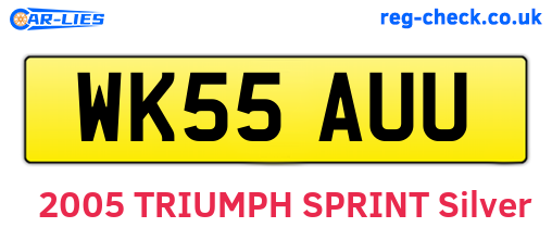 WK55AUU are the vehicle registration plates.