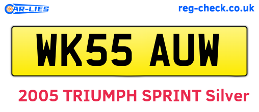 WK55AUW are the vehicle registration plates.