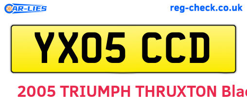 YX05CCD are the vehicle registration plates.