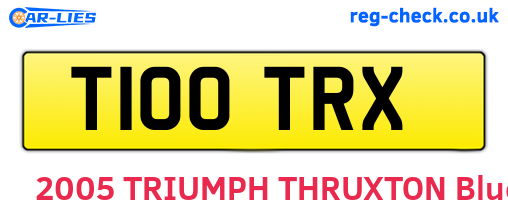 T100TRX are the vehicle registration plates.