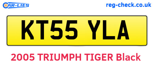 KT55YLA are the vehicle registration plates.