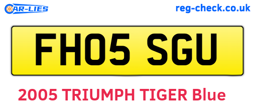 FH05SGU are the vehicle registration plates.