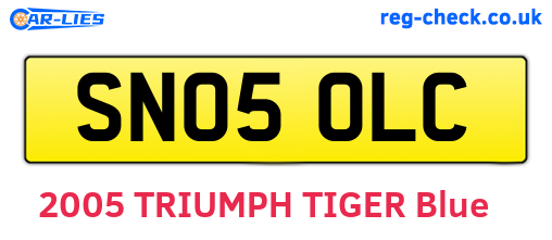 SN05OLC are the vehicle registration plates.
