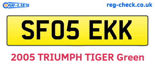 SF05EKK are the vehicle registration plates.