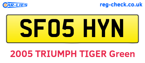 SF05HYN are the vehicle registration plates.