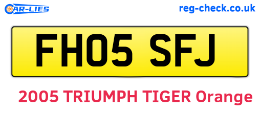 FH05SFJ are the vehicle registration plates.