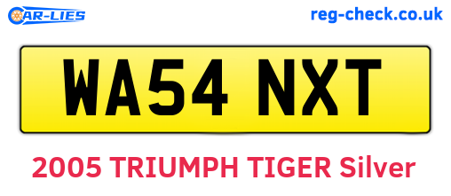 WA54NXT are the vehicle registration plates.