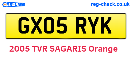 GX05RYK are the vehicle registration plates.