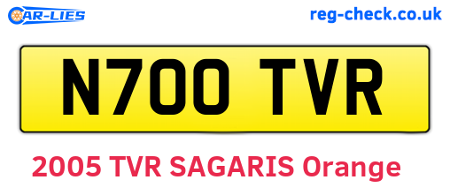 N700TVR are the vehicle registration plates.
