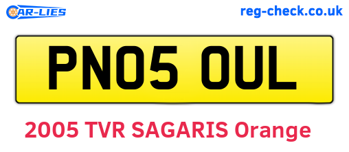 PN05OUL are the vehicle registration plates.