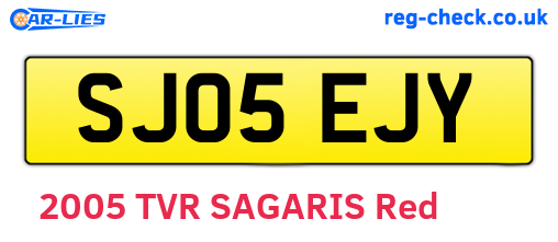 SJ05EJY are the vehicle registration plates.