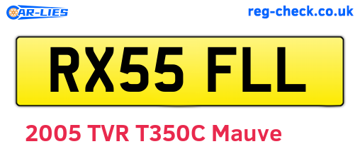 RX55FLL are the vehicle registration plates.