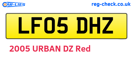LF05DHZ are the vehicle registration plates.