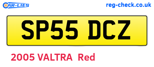 SP55DCZ are the vehicle registration plates.