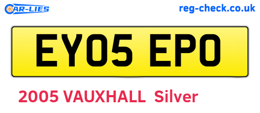 EY05EPO are the vehicle registration plates.