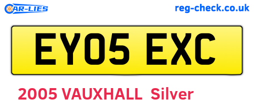 EY05EXC are the vehicle registration plates.