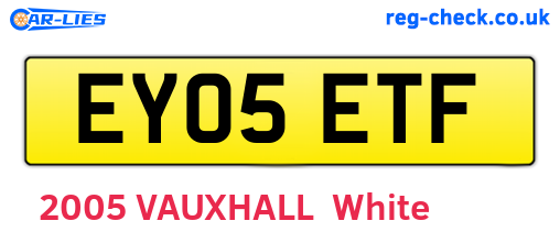 EY05ETF are the vehicle registration plates.