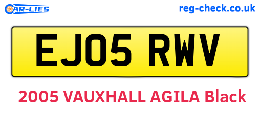 EJ05RWV are the vehicle registration plates.