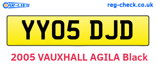 YY05DJD are the vehicle registration plates.