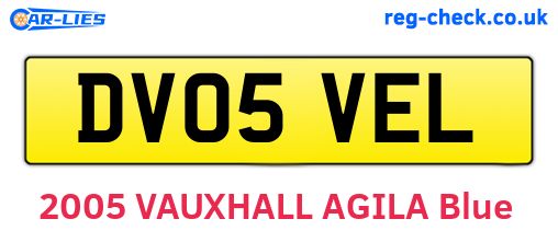 DV05VEL are the vehicle registration plates.