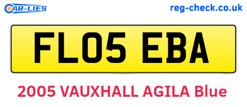 FL05EBA are the vehicle registration plates.