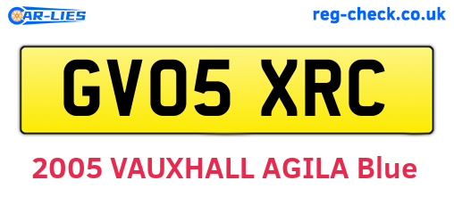 GV05XRC are the vehicle registration plates.