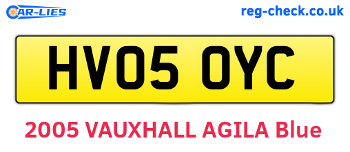 HV05OYC are the vehicle registration plates.