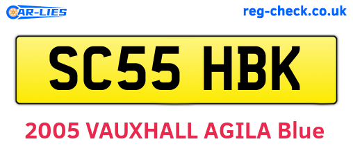SC55HBK are the vehicle registration plates.