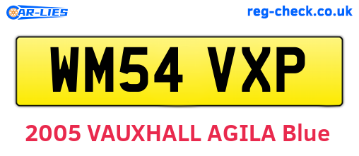 WM54VXP are the vehicle registration plates.