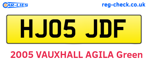 HJ05JDF are the vehicle registration plates.