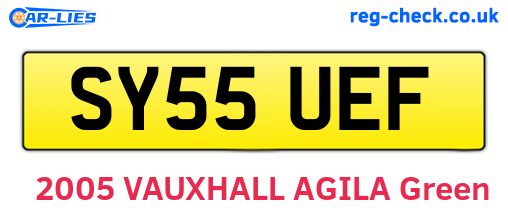 SY55UEF are the vehicle registration plates.