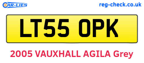 LT55OPK are the vehicle registration plates.