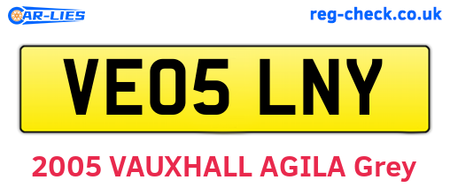 VE05LNY are the vehicle registration plates.