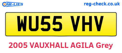 WU55VHV are the vehicle registration plates.