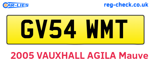 GV54WMT are the vehicle registration plates.
