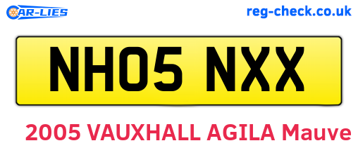 NH05NXX are the vehicle registration plates.