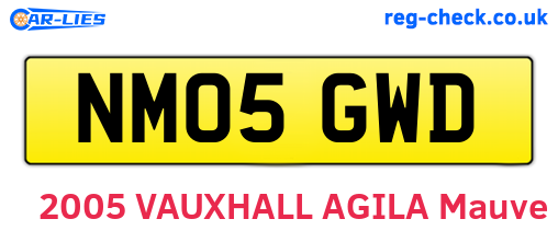NM05GWD are the vehicle registration plates.