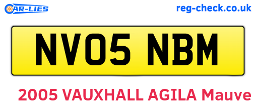 NV05NBM are the vehicle registration plates.