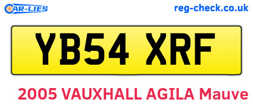 YB54XRF are the vehicle registration plates.