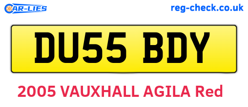 DU55BDY are the vehicle registration plates.