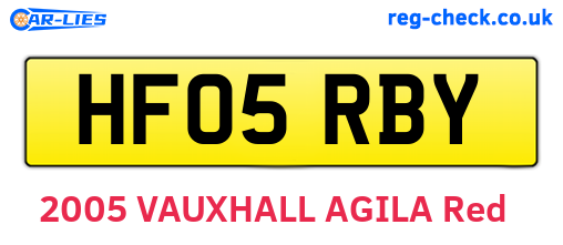 HF05RBY are the vehicle registration plates.