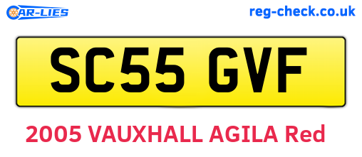 SC55GVF are the vehicle registration plates.