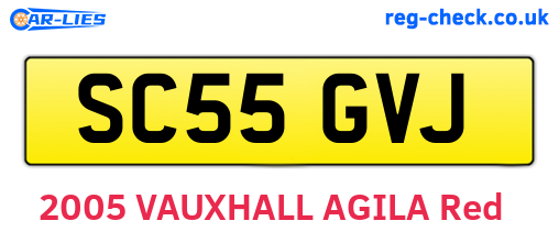 SC55GVJ are the vehicle registration plates.