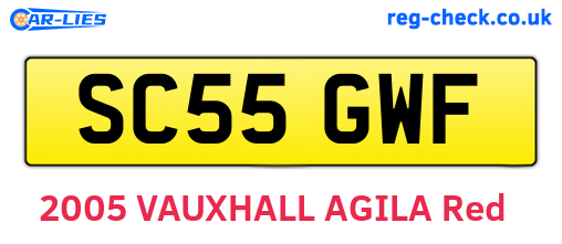 SC55GWF are the vehicle registration plates.