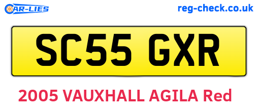 SC55GXR are the vehicle registration plates.