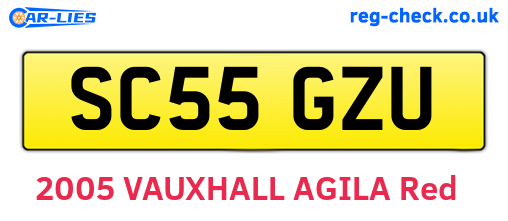 SC55GZU are the vehicle registration plates.